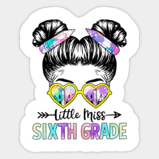 Little Miss Sixth Grade Girls Back To School Shirt Daughter Sticker